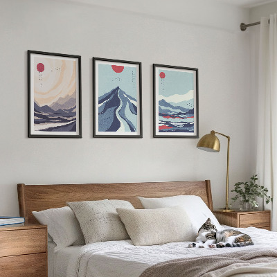 Composição de quadros moderna Resumo Montanhas Japonesas