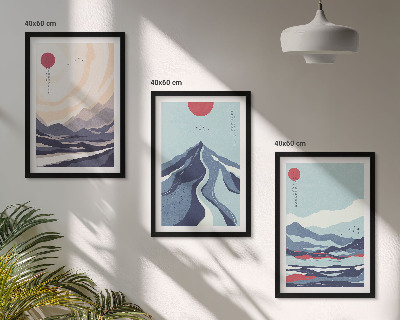 Composição de quadros moderna Resumo Montanhas Japonesas