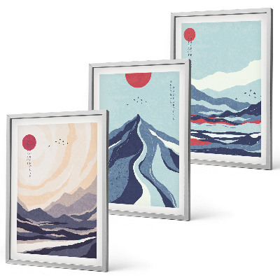 Composição de quadros moderna Resumo Montanhas Japonesas