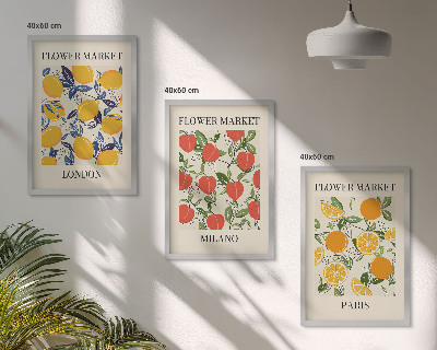Composição de quadros moderna Cartazes de flores nas cidades