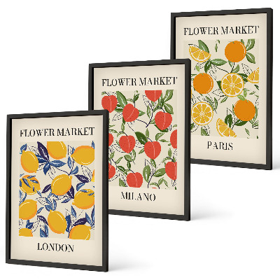 Composição de quadros moderna Cartazes de flores nas cidades