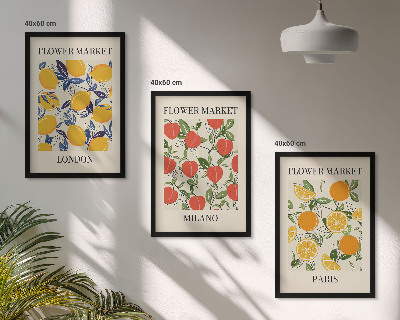 Composição de quadros moderna Cartazes de flores nas cidades