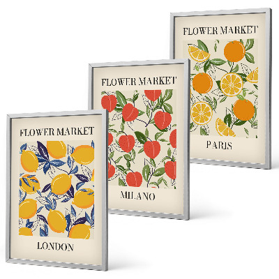 Composição de quadros moderna Cartazes de flores nas cidades