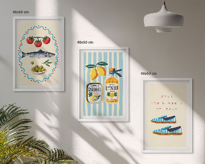Conjunto de quadros para sala de estar imagens de estilo de vida com sabores italianos