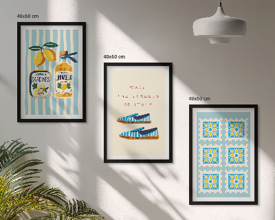 Composição de quadros moderna Frutas, elementos da cultura italiana