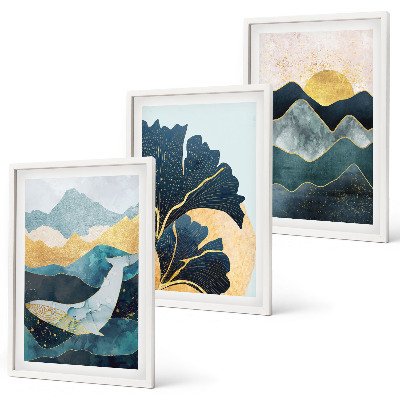 Composição de quadros moderna Vistas abstratas da montanha