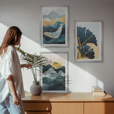 Composição de quadros moderna Vistas abstratas da montanha