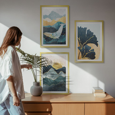 Composição de quadros moderna Vistas abstratas da montanha