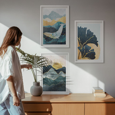 Composição de quadros moderna Vistas abstratas da montanha