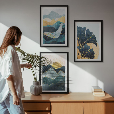 Composição de quadros moderna Vistas abstratas da montanha