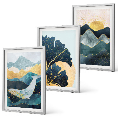 Composição de quadros moderna Vistas abstratas da montanha