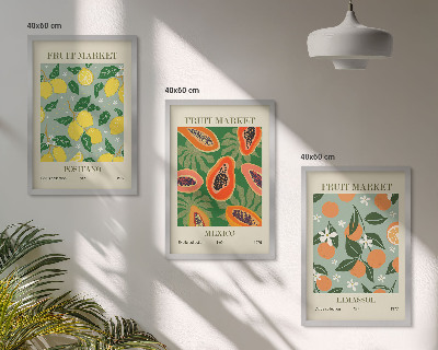 Composição de quadros moderna Cartazes de frutas: limões, mamões