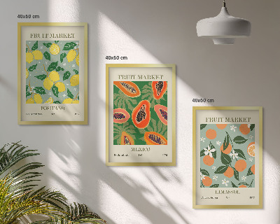 Composição de quadros moderna Cartazes de frutas: limões, mamões
