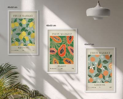 Composição de quadros moderna Cartazes de frutas: limões, mamões