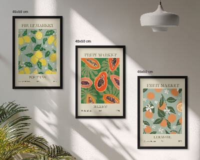 Composição de quadros moderna Cartazes de frutas: limões, mamões