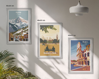 Conjunto de quadros para sala de estar Montanhas Ouray, Coliseu de Londres