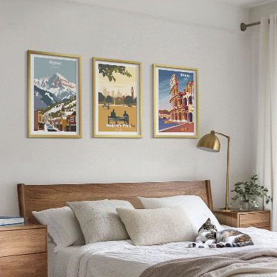 Conjunto de quadros para sala de estar Montanhas Ouray, Coliseu de Londres