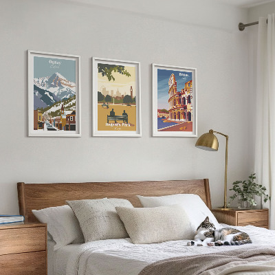 Conjunto de quadros para sala de estar Montanhas Ouray, Coliseu de Londres
