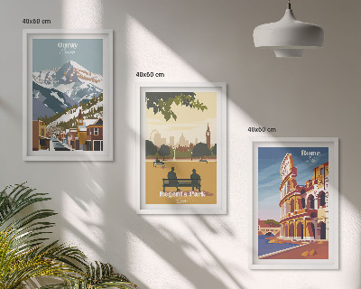 Conjunto de quadros para sala de estar Montanhas Ouray, Coliseu de Londres