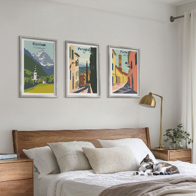 Composição de quadros moderna Paisagens montanhosas e Itália