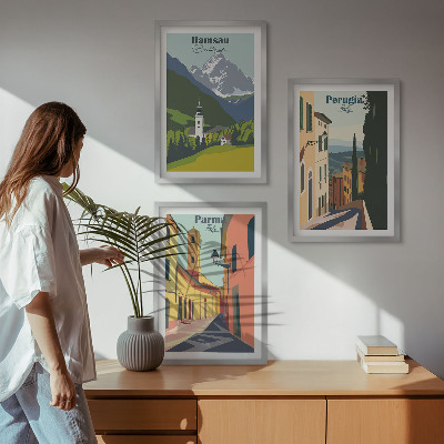 Composição de quadros moderna Paisagens montanhosas e Itália