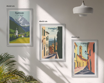 Composição de quadros moderna Paisagens montanhosas e Itália
