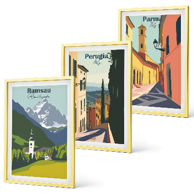 Composição de quadros moderna Paisagens montanhosas e Itália