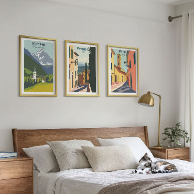 Composição de quadros moderna Paisagens montanhosas e Itália