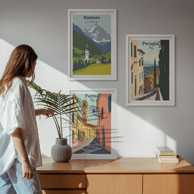 Composição de quadros moderna Paisagens montanhosas e Itália