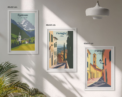 Composição de quadros moderna Paisagens montanhosas e Itália