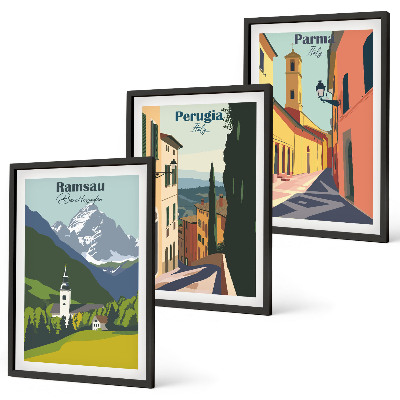 Composição de quadros moderna Paisagens montanhosas e Itália