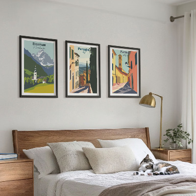 Composição de quadros moderna Paisagens montanhosas e Itália