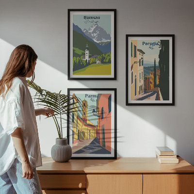 Composição de quadros moderna Paisagens montanhosas e Itália
