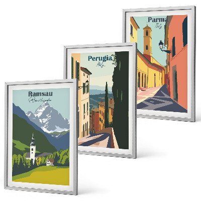 Composição de quadros moderna Paisagens montanhosas e Itália