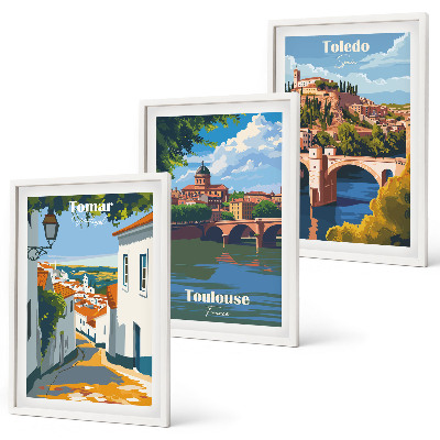 Composição de quadros moderna Gráficos retrô de cidade