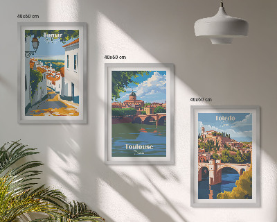 Composição de quadros moderna Gráficos retrô de cidade