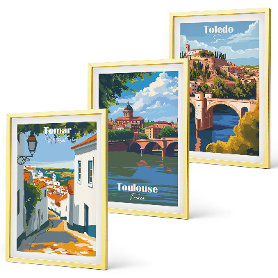 Composição de quadros moderna Gráficos retrô de cidade
