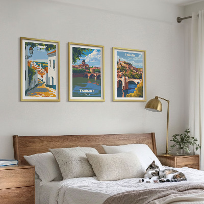 Composição de quadros moderna Gráficos retrô de cidade
