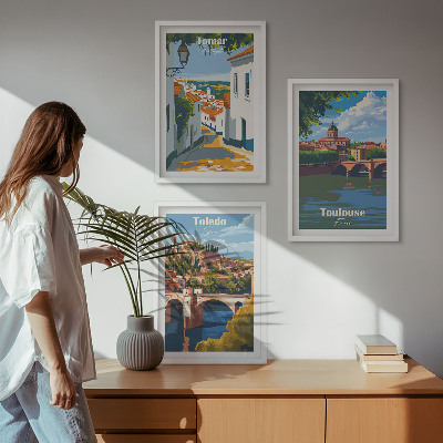 Composição de quadros moderna Gráficos retrô de cidade