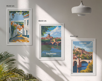 Composição de quadros moderna Gráficos retrô de cidade