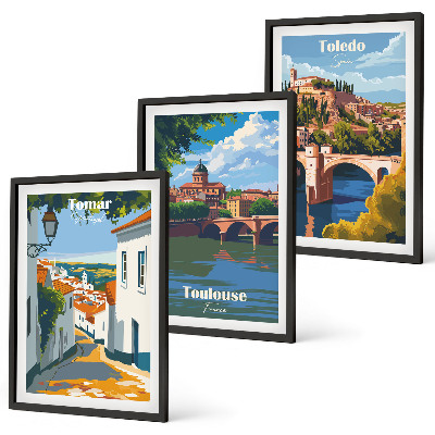 Composição de quadros moderna Gráficos retrô de cidade