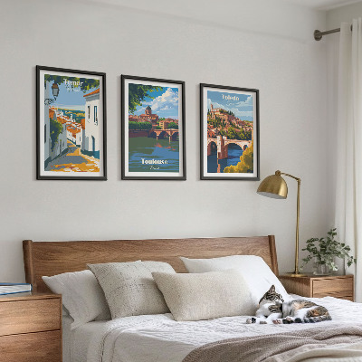 Composição de quadros moderna Gráficos retrô de cidade