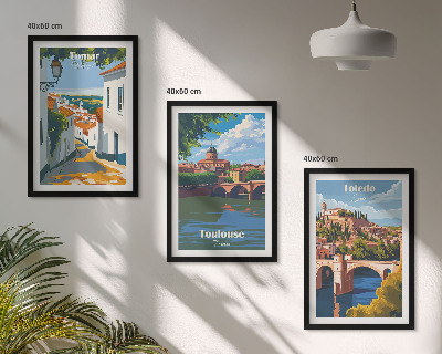 Composição de quadros moderna Gráficos retrô de cidade