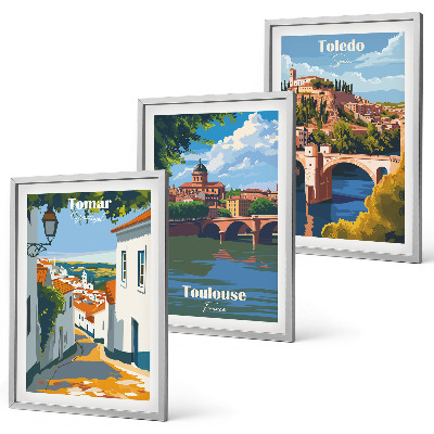 Composição de quadros moderna Gráficos retrô de cidade