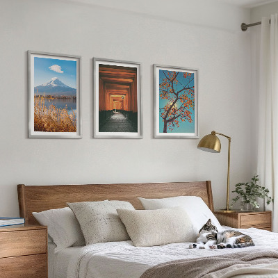 Conjunto de quadros para sala de estar paisagens naturais japonesas