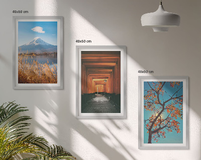 Conjunto de quadros para sala de estar paisagens naturais japonesas