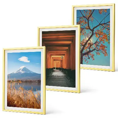 Conjunto de quadros para sala de estar com paisagens naturais japonesas