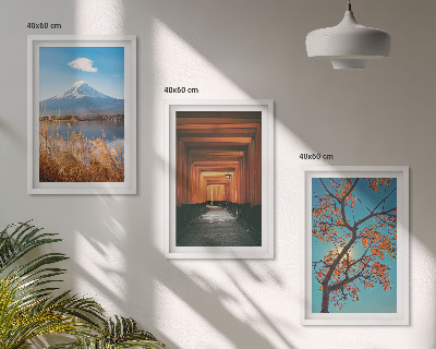 Conjunto de quadros para sala de estar paisagens naturais japonesas