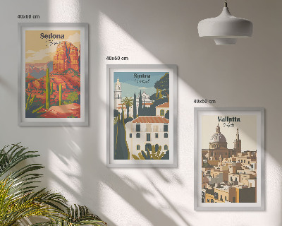 Composição de quadros moderna Vistas Sedona Sintra Valletta retrô