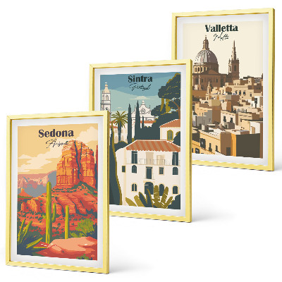 Composição de quadros moderna Vistas Sedona Sintra Valletta retrô